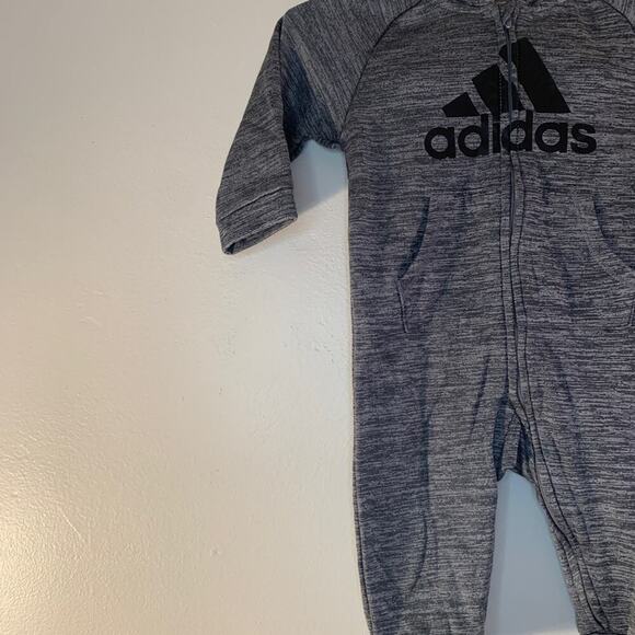 ADIDAS Boy’s One-Piece Hooded Zip Up Romper / Size: 9 Months - Picture 7 of 9